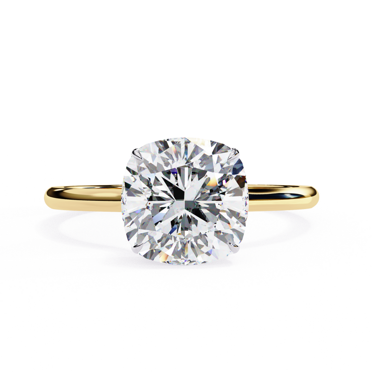 Classic Cushion Cut Hidden Halo Ring