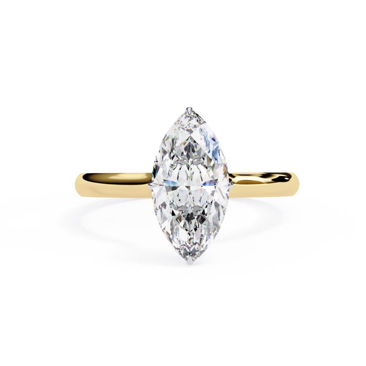 Marquise Hidden Halo Diamond Ring