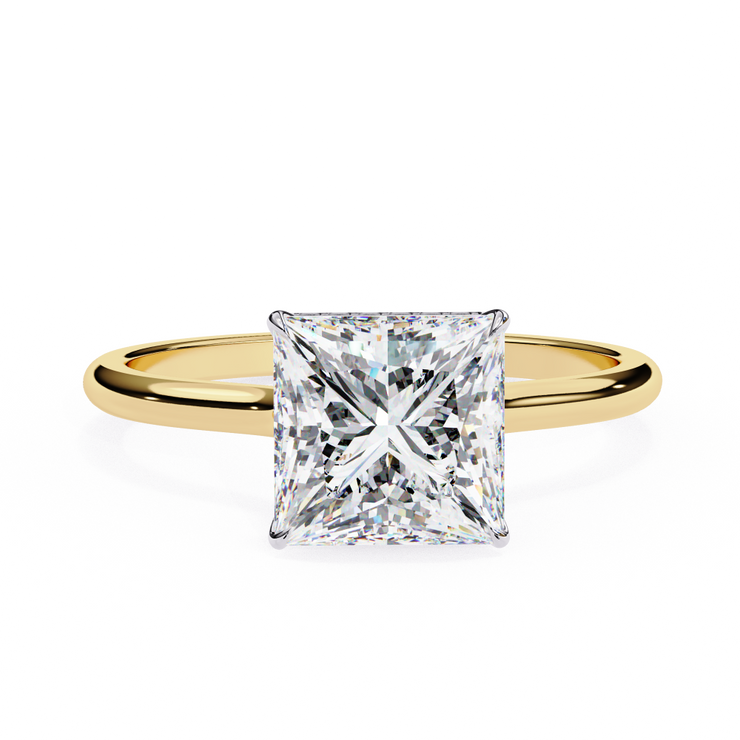 Princess Hidden Halo Diamond Ring