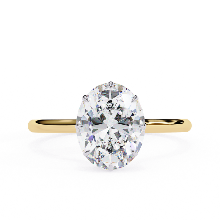 Oval Hidden Halo Diamond Ring