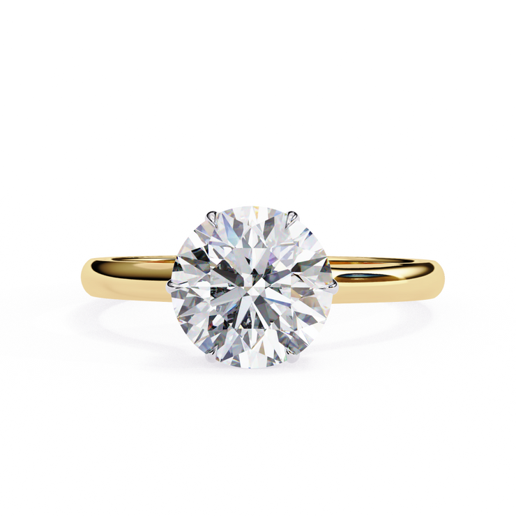 Round Hidden Halo Diamond Ring