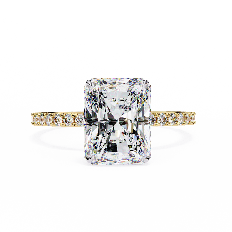 Radiant Hidden Halo Pavé Engagement Ring