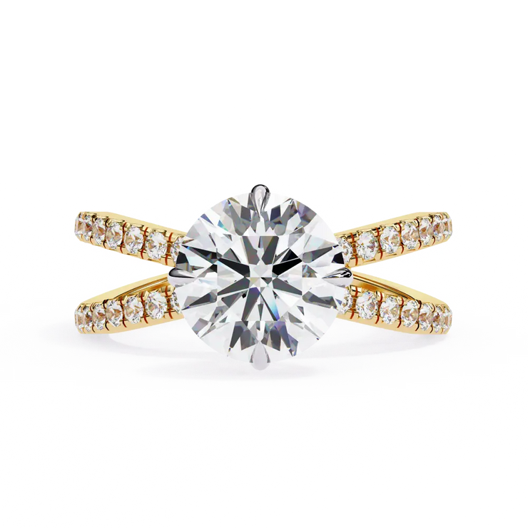 Round Brilliant Lab Grown Diamond Hidden Halo Split Shank