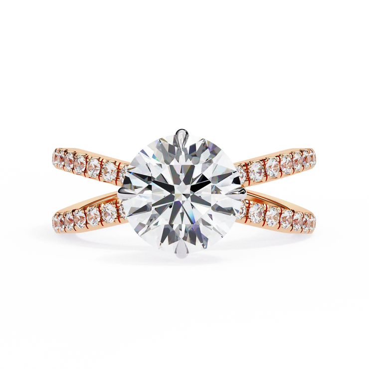 Round Brilliant Lab Grown Diamond Split Shank