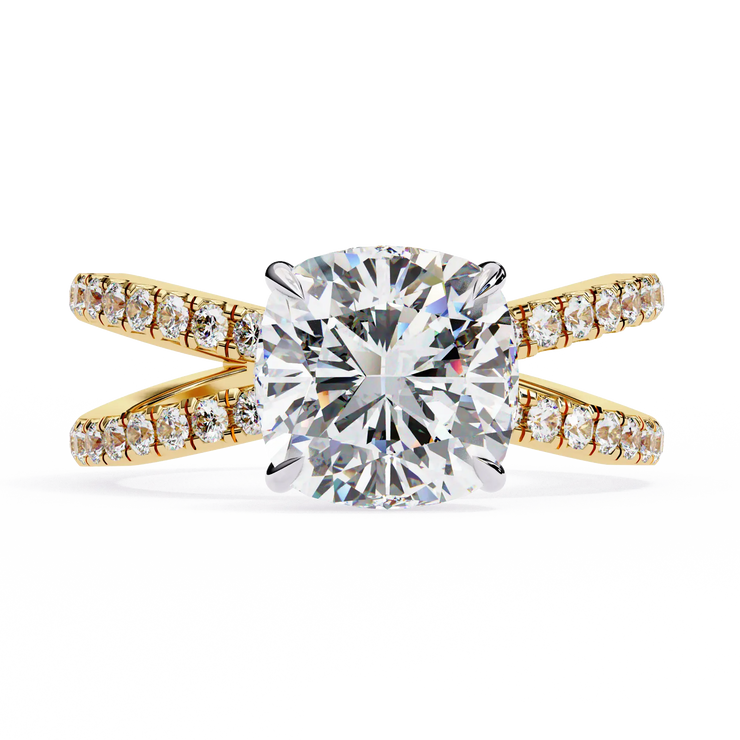 Cushion Cut Lab Grown Diamond Split Shank