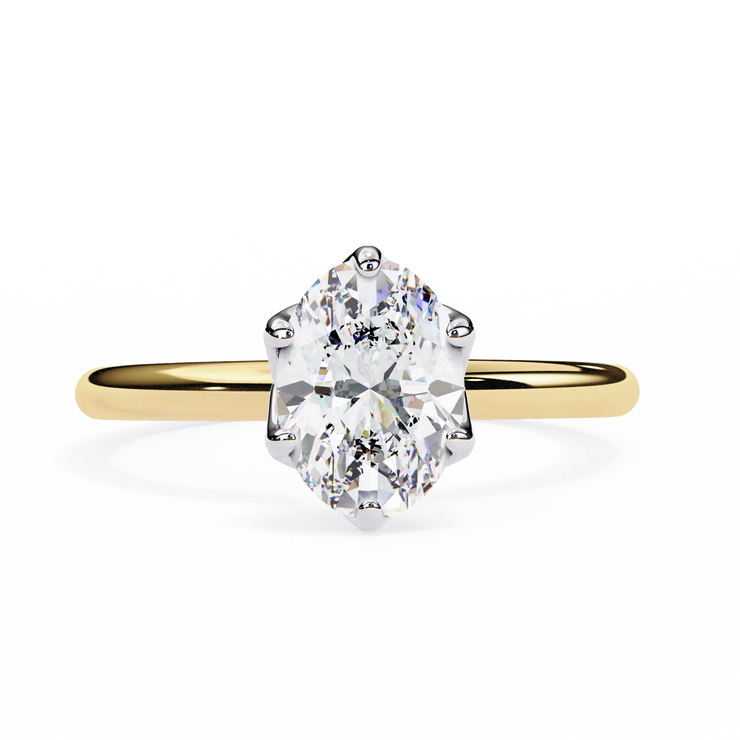 Oval Cut Lab Grown Diamond Solitaire Engagement Ring