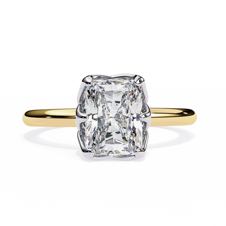 Radiant Cut Lab Grown Diamond Hidden Accent Solitaire