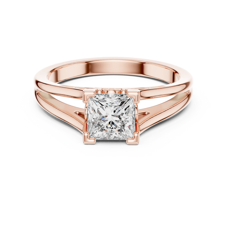 Princess Lab Grown Diamond Split Shank Engagement Ring