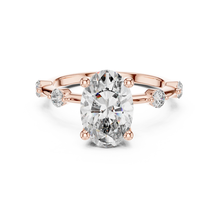 Oval Lab Grown Diamond Split Shank Engagement Ring
