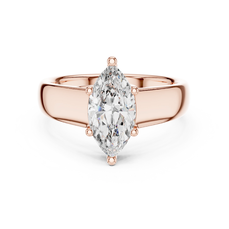 Marquise Lab Grown Diamond Wide-Band Engagement Ring