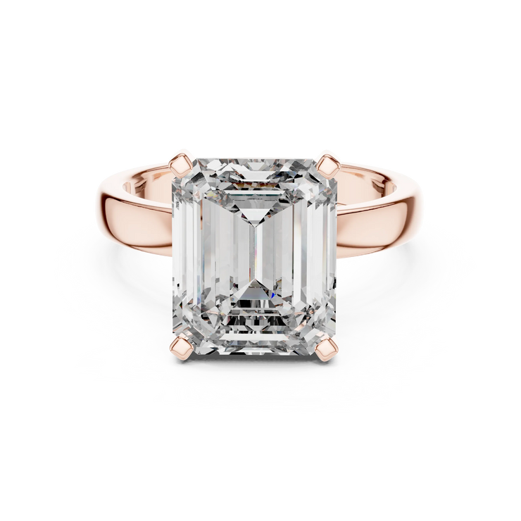 Emerald Lab Grown Diamond Cathedral Engagement Ring