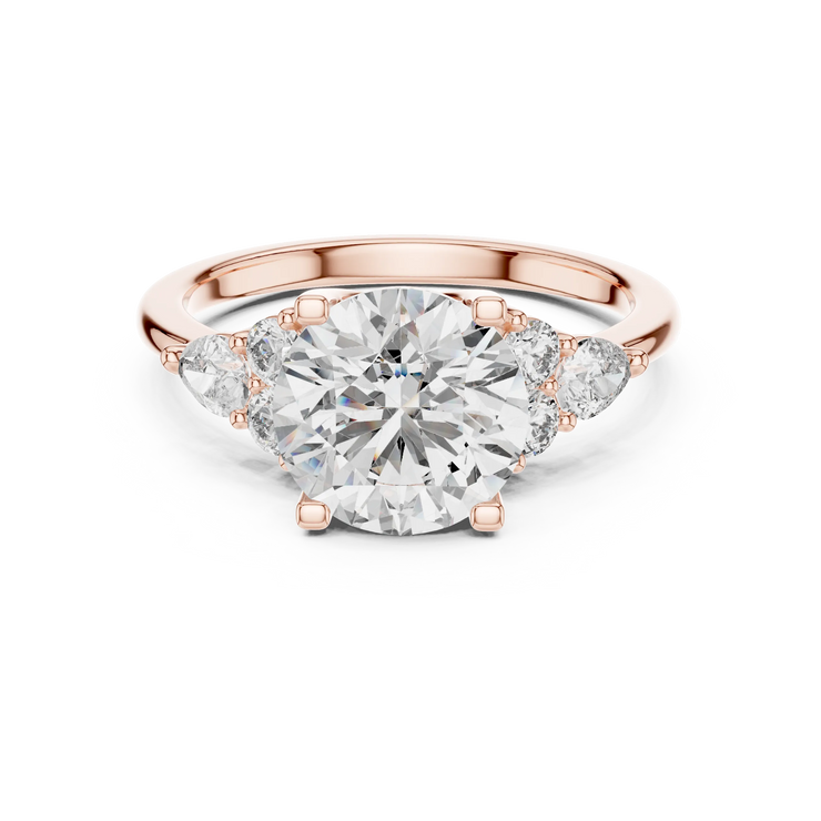 Round Lab Grown Diamond Pear & Round Engagement Ring