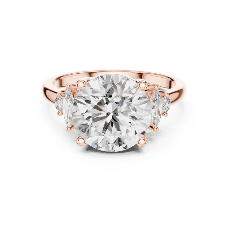 Round Lab Grown Diamond Marquise & Round Engagement Ring