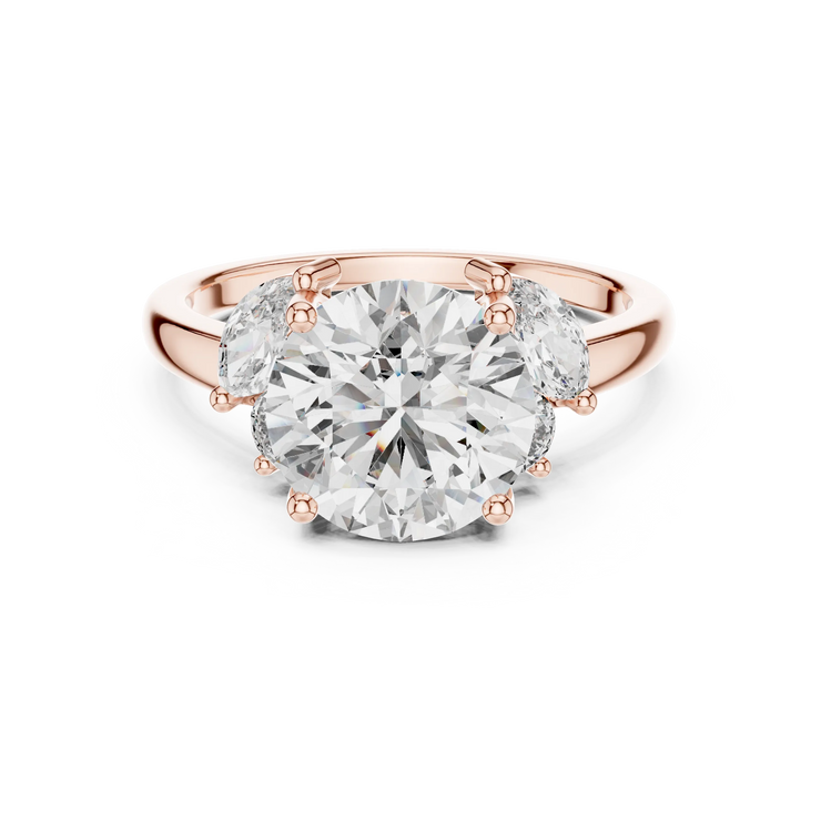 Round Lab Grown Diamond Marquise Five-Stone Engagement Ring