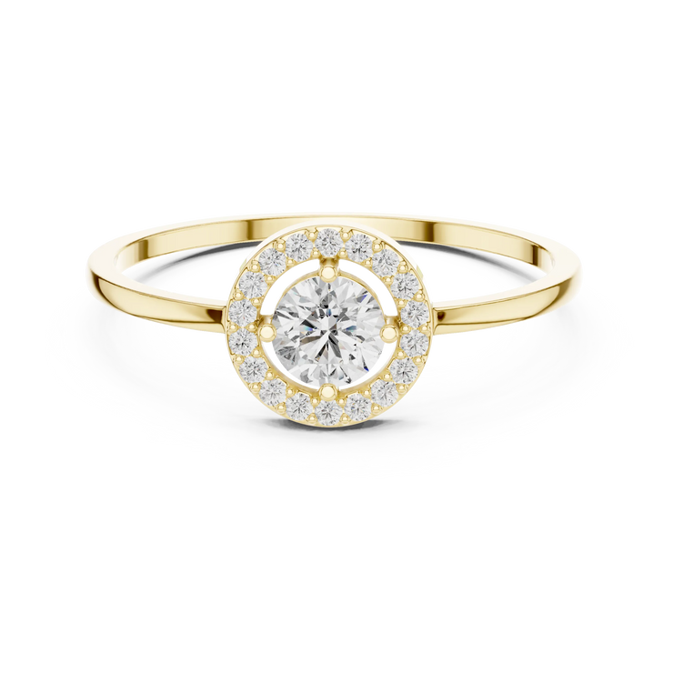 Round Lab Grown Diamond Halo Engagement Ring