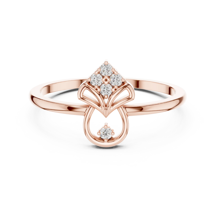 Round Lab Grown Diamond Peacock Cluster Anniversary Ring