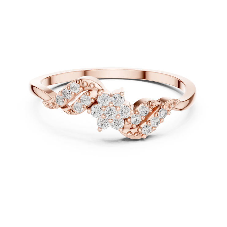 Round Lab Grown Diamond Floral Vine Anniversary Ring