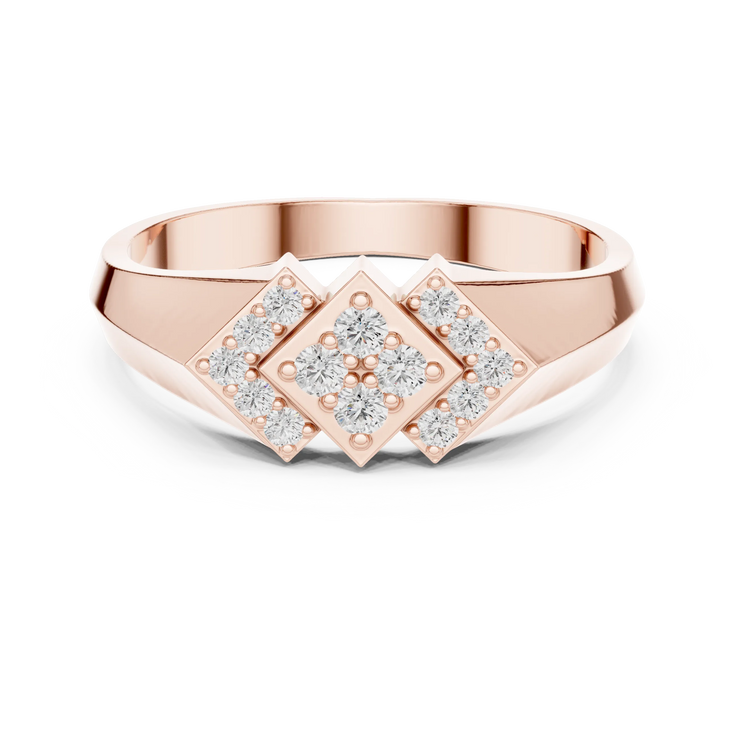Round Lab Grown Diamond Triple-Lozenge Anniversary Ring