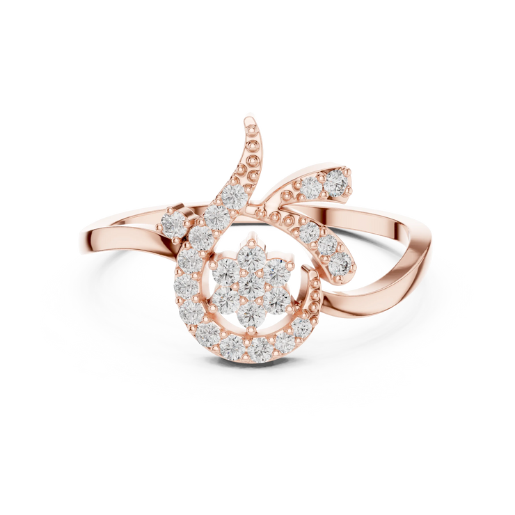 Round Lab Grown Diamond Paisley Swirl Anniversary Ring