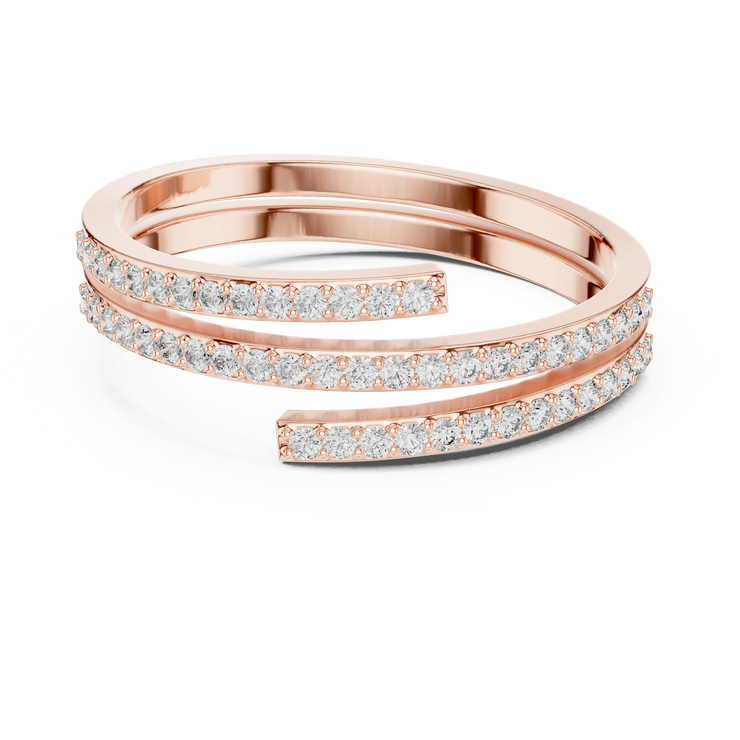 Round Lab Grown Diamond Three-Row Crossover Anniversary Ring
