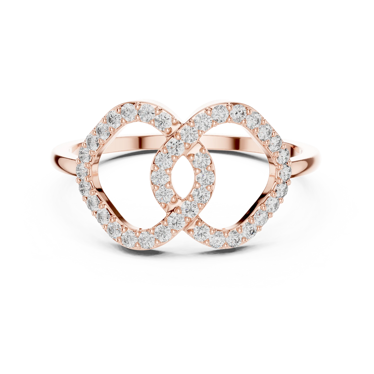 Round Lab Grown Diamond Interlocking Loop Anniversary Ring
