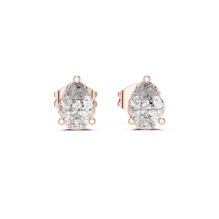 Pure Elegance Pear Diamond Stud Earrings