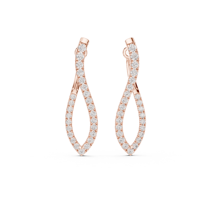 Twisting Radiance Diamond Drop Earrings