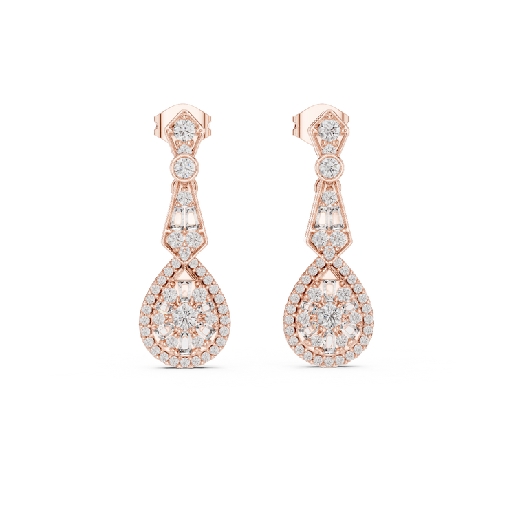 Vintage Radiance Diamond Drop Earrings