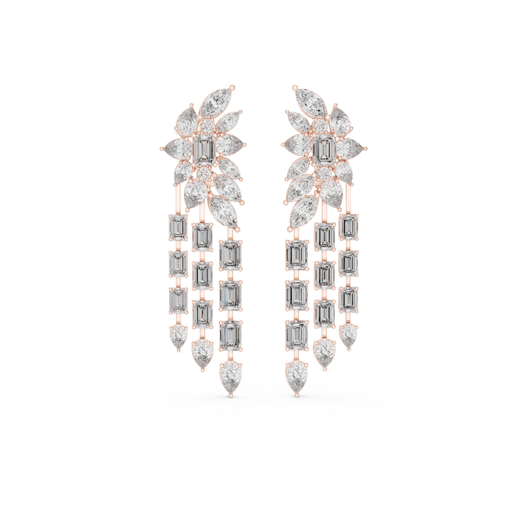 Cascading Elegance Diamond Chandelier Earrings