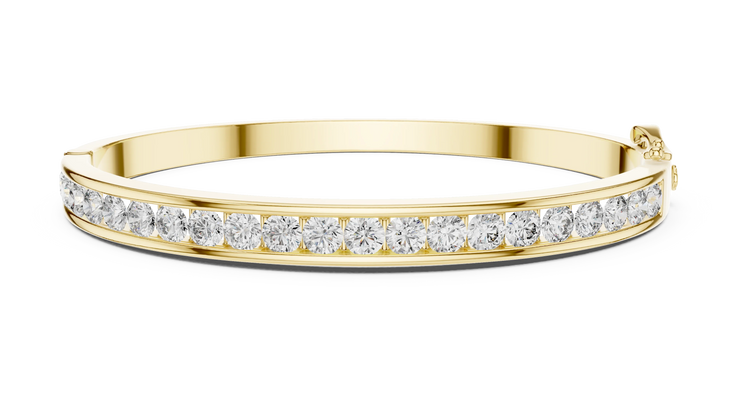 Channel Set Diamond Bangle Bracelet
