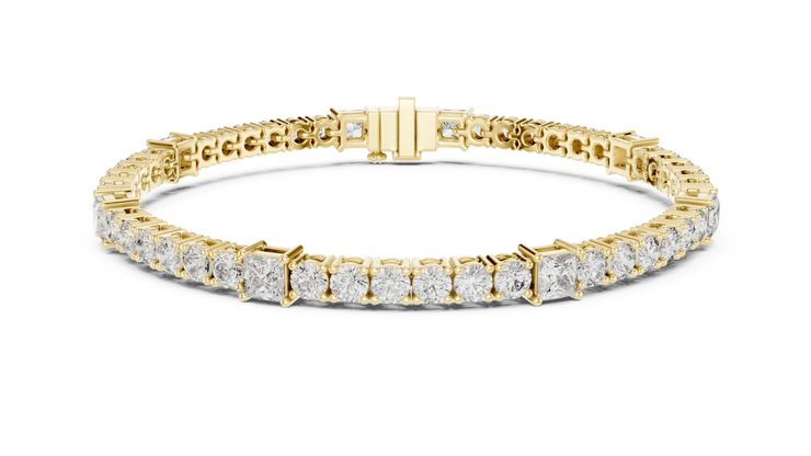 Princess & Round Lab Grown Diamond Tennis Bracelet