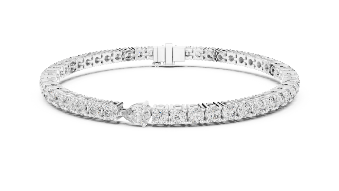 Pear Accent Tennis Bracelet