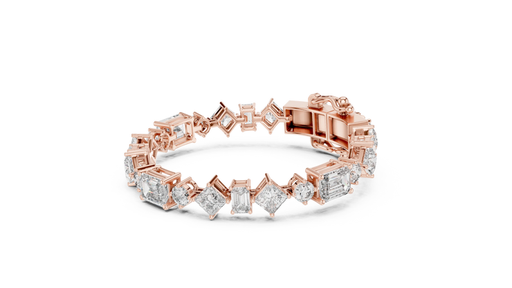 Mixed Shape Diamond Tennis Bracelet