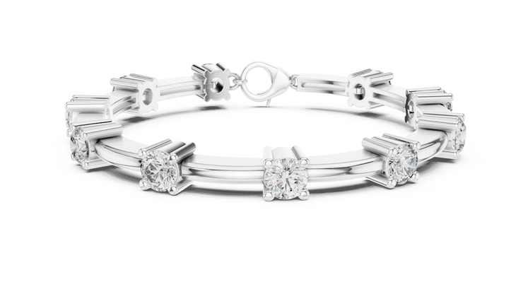Round Diamond Station Bracelet