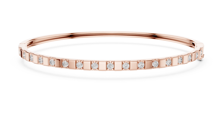 Round Lab Grown Diamond Bangle Bracelet