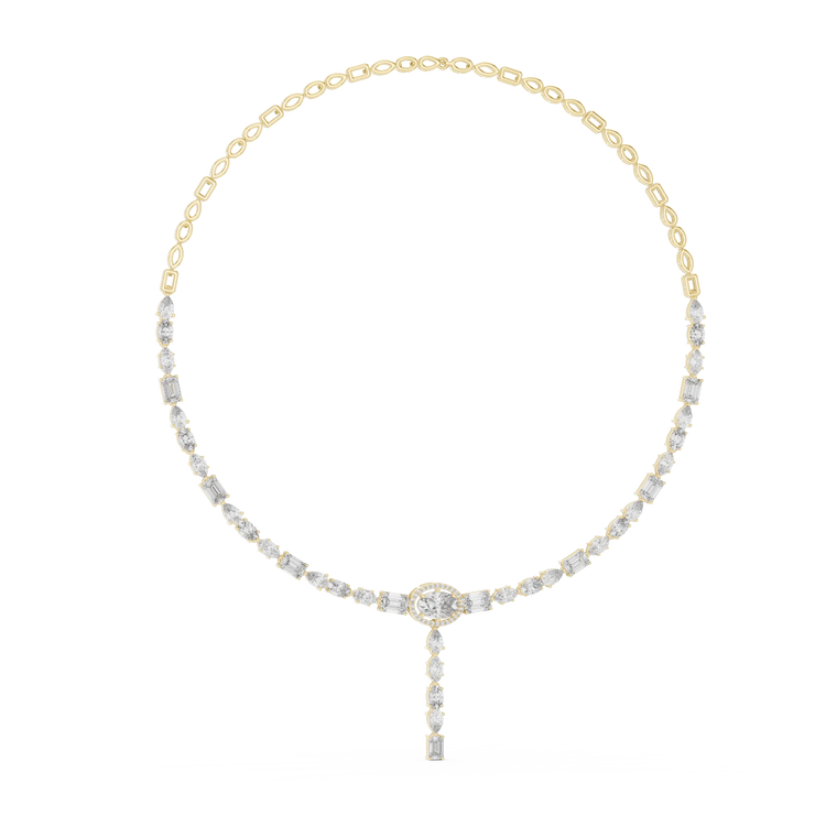Multi Shape Diamond Drop Necklace