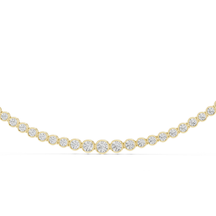 Round Diamond Bezel Tennis Necklace