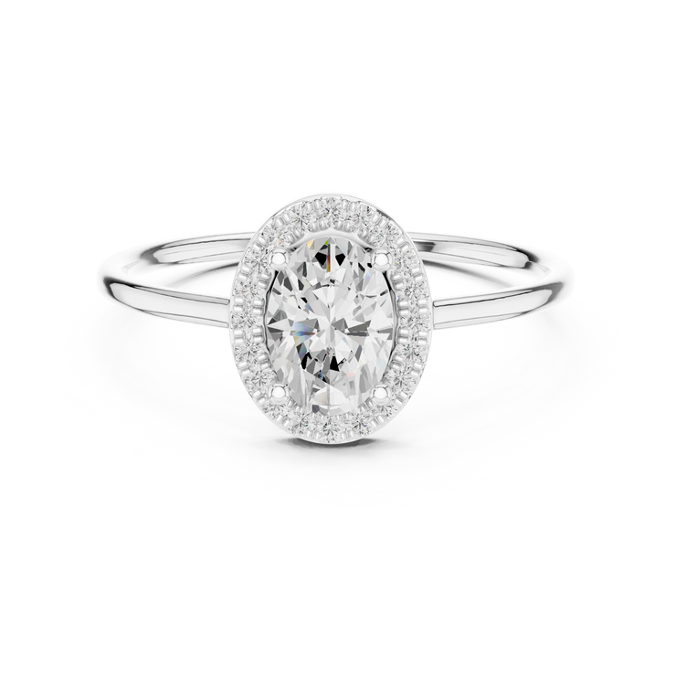 Oval Halo Pave Ring