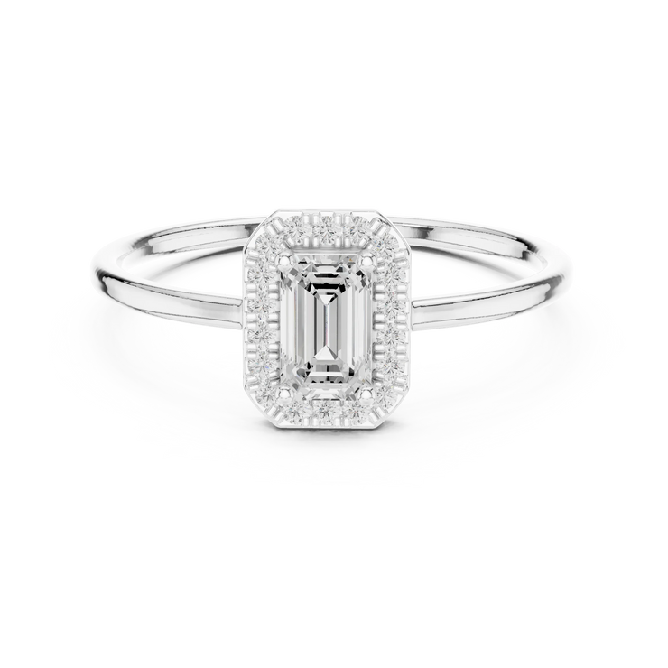 Emerald Halo Diamond Ring