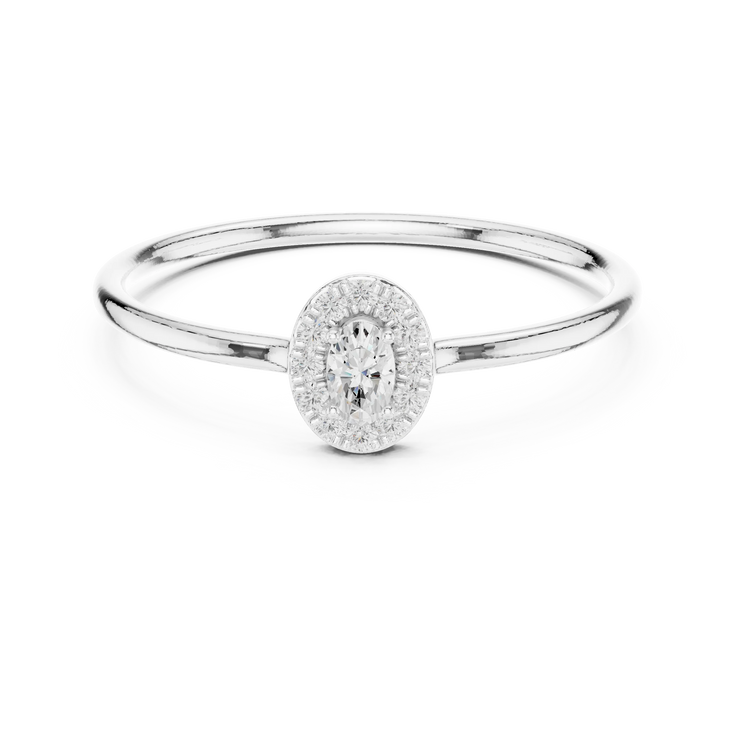 Oval Halo Statement Ring