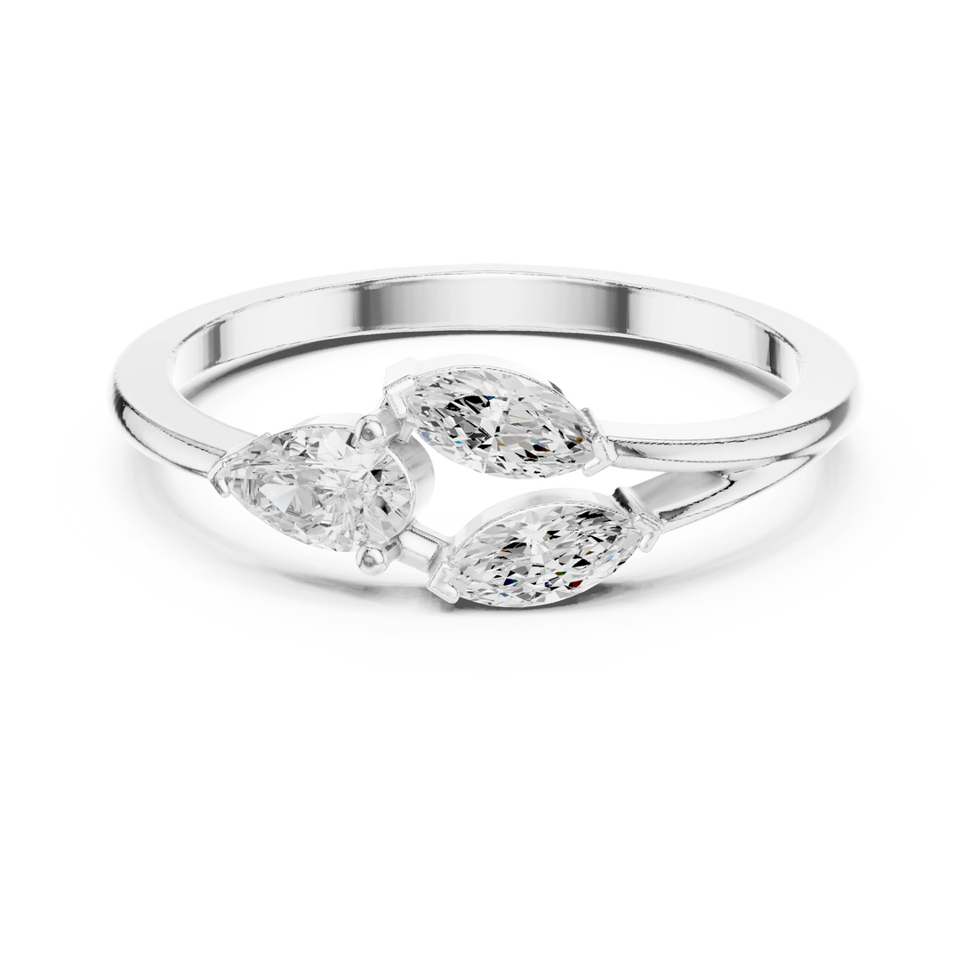 Pear & Marquise Lab Grown Diamond Bypass Engagement Ring