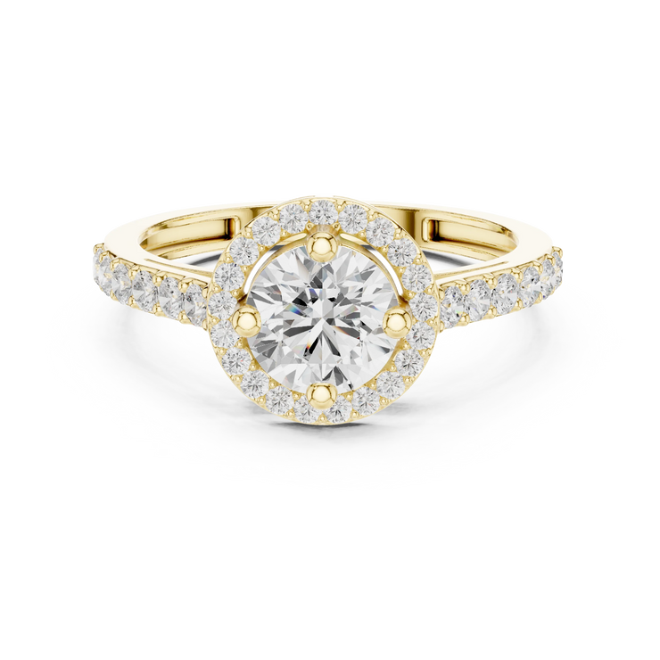 Round Lab Grown Diamond Halo Engagement Ring