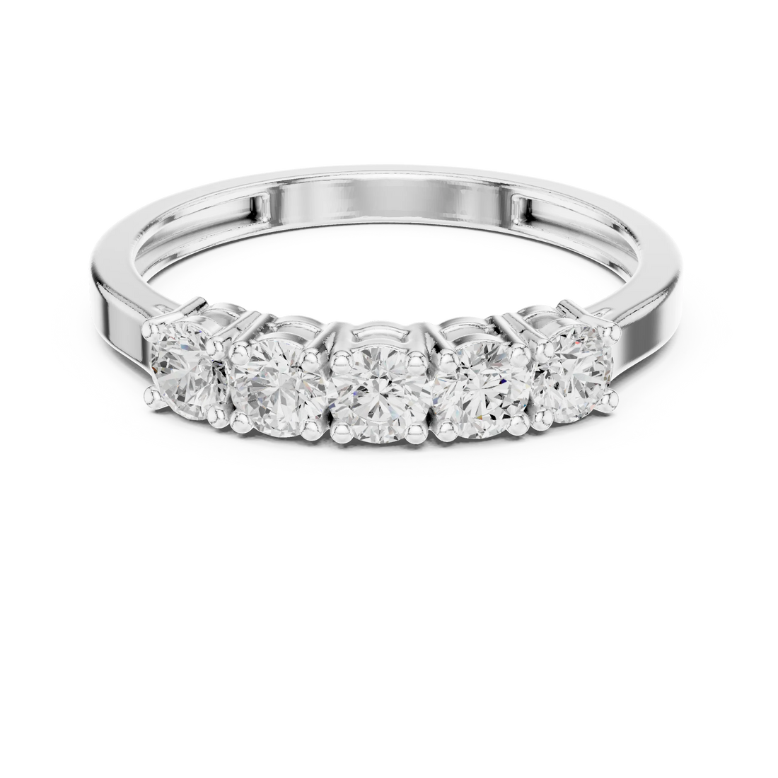 Round Lab Grown Diamond Five Stone Anniversary Ring