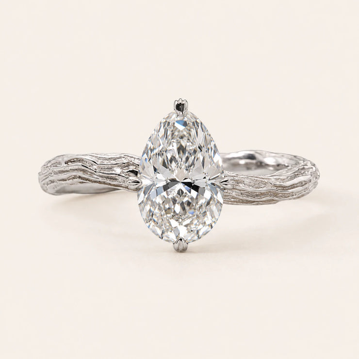 Oval Lab Grown Diamond Nature Inspired Engagement Ring