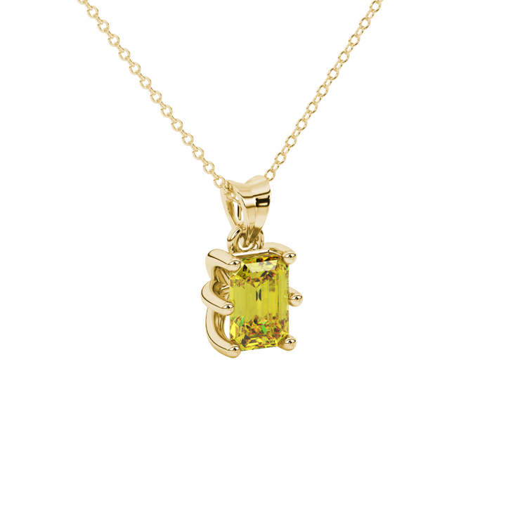 Six Prong Emerald Gemstone Pendant