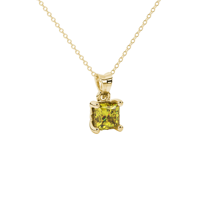 Princess Cut Lotus Basket Gemstone Pendant