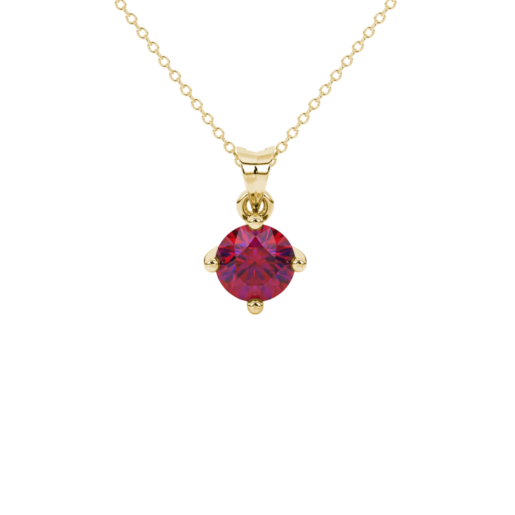 Round Four-Prong Basket Gemstone Pendant