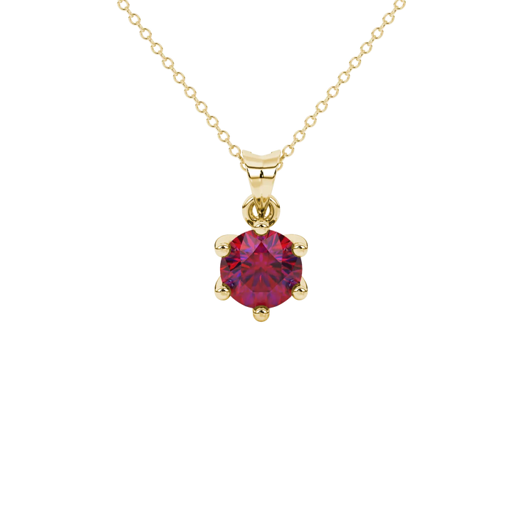 Round Six-Prong Basket Gemstone Pendant