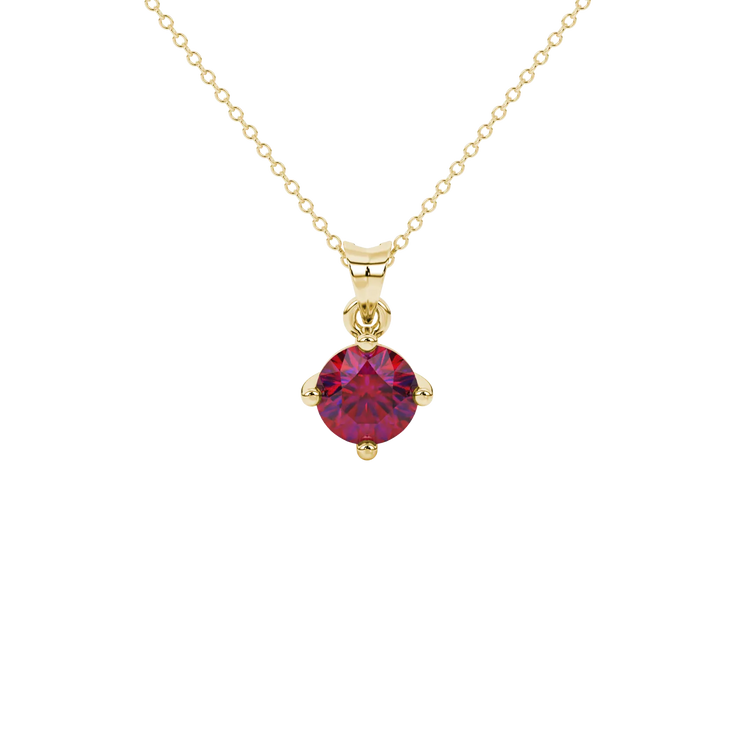Round Four-Prong Basket Birthstone Pendant