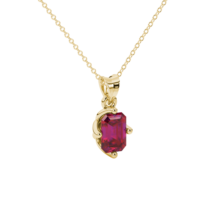 Regal Emerald Gemstone Drop Pendant
